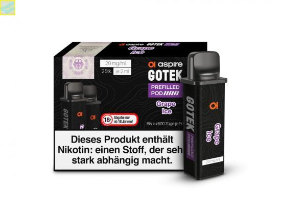 Aspire - GoTek Pod Grape Ice 20mg/ml (2 Stck pro Packung)